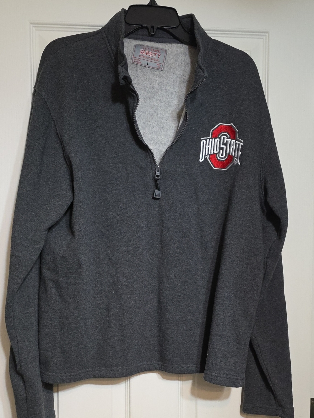 Varsity Ohio State Gray Pullover with Red Logo